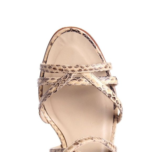 Manolo Blahnik Beige Python Strappy Slingback Heels/Sandals (Size: 8.5) - Picture 7 of 10